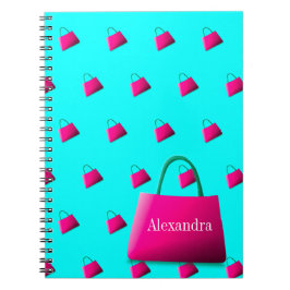 Caderno Espiral Brincadeira de Garota Azul-Aqua Moderna