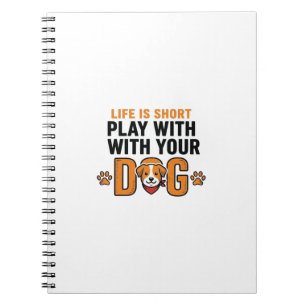 Caderno Espiral Brinque Com Seu Cachorro Design de Gravura Vintage