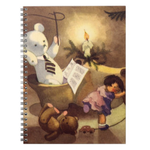 Caderno Espiral Brinquedos de Natal Antigos, Bonecas Dançantes, Ur