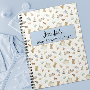 Caderno Espiral Brinquedos Vintage com o Chá de fraldas de guião