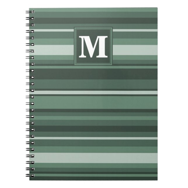 Caderno Espiral Brisas verdes de sábio monograma (Frente)