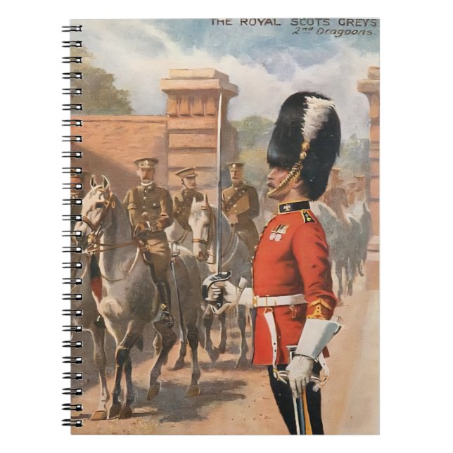 Caderno Espiral British Dragoons Royal Scots Greys postcard (Frente)