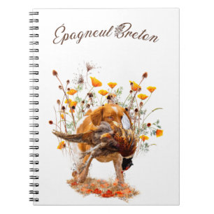 Caderno Espiral Brittany Spaniel, caçando café faisão Mug T-Sh