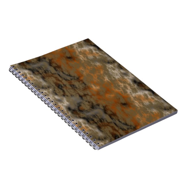 Caderno Espiral Bronze e Abstrato de Mármore de Cobre (Lado Direito)