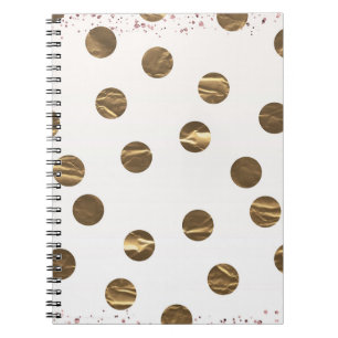 Caderno Espiral Bronze Faux Shine Bolinhas Modern Trendy Chic