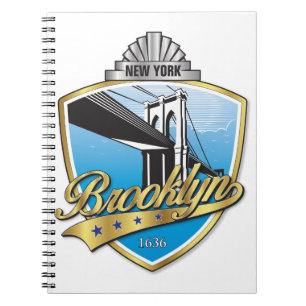 Caderno Espiral Brooklyn Design Dourado