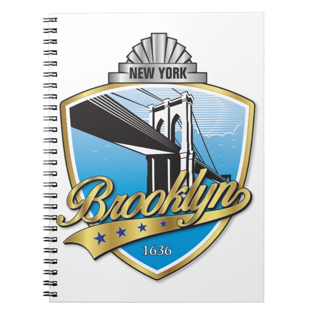 Caderno Espiral Brooklyn Design Dourado (Frente)