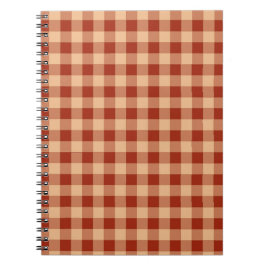 Caderno Espiral Brown Checkered Gingham Pattern