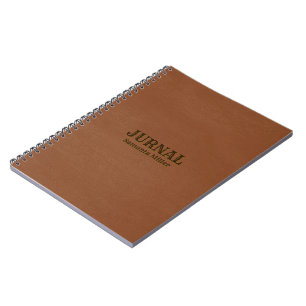 Caderno Espiral Brown Faux Leather