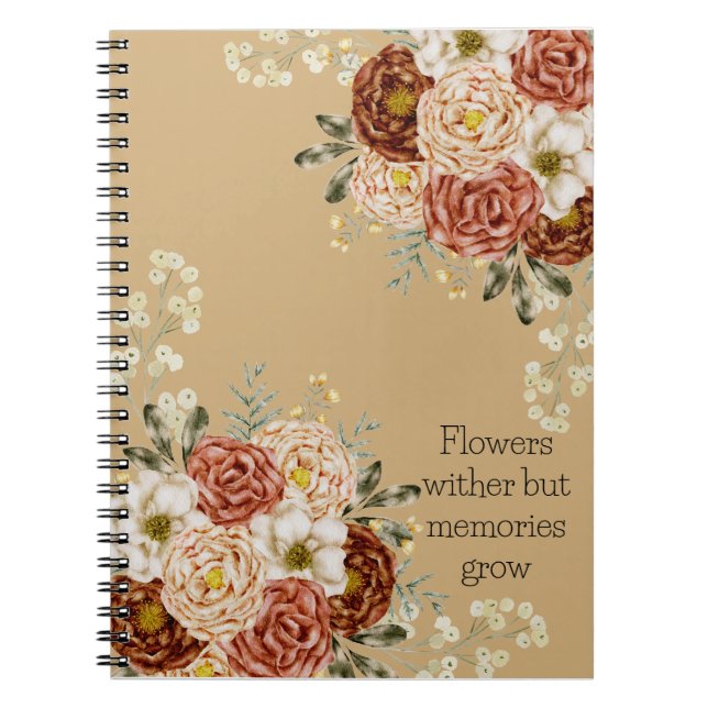 Caderno Espiral Brown Floral (Frente)