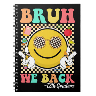 Caderno Espiral Bruh Nós Voltamos 12 Grades Cute Groovy Smile Face