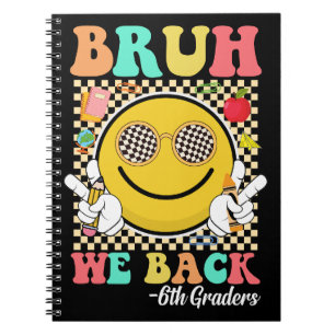 Caderno Espiral Bruh Nós Voltamos 6 Grades Cute Groovy Smile Face