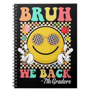Caderno Espiral Bruh Nós Voltamos 7 Grades Cute Groovy Smile Face