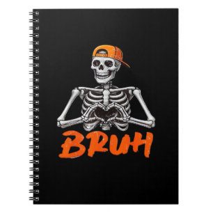 Caderno Espiral Bruh Skeleton Halloween Men Cl