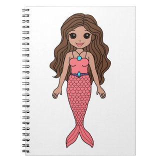 Caderno Espiral Brunette Mermaid