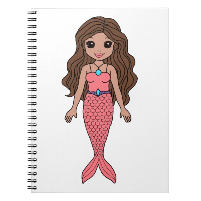 Caderno Espiral Brunette Mermaid (Frente)