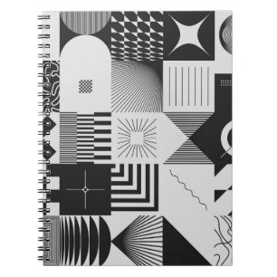 Caderno Espiral Brutalismo Art: Padrões Geométricos Vintage