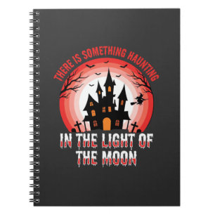 Caderno Espiral Bruxa ao Luar da Casa Assombrada de Halloween