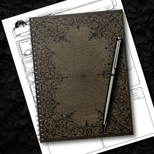 Caderno Espiral Bruxa-Aranha   Suede Fantasy Spiderweb Floured