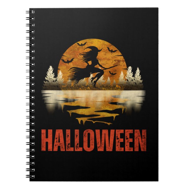 CADERNO ESPIRAL BRUXA DA NOITE DE HALLOWEEN (Frente)