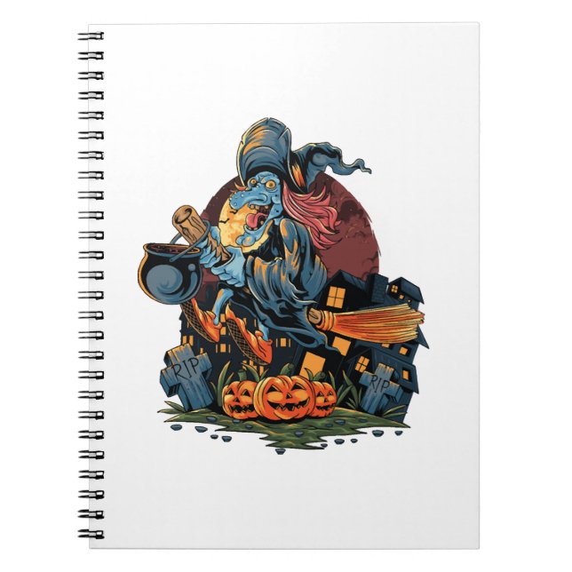 Caderno Espiral bruxa do Halloween (Frente)