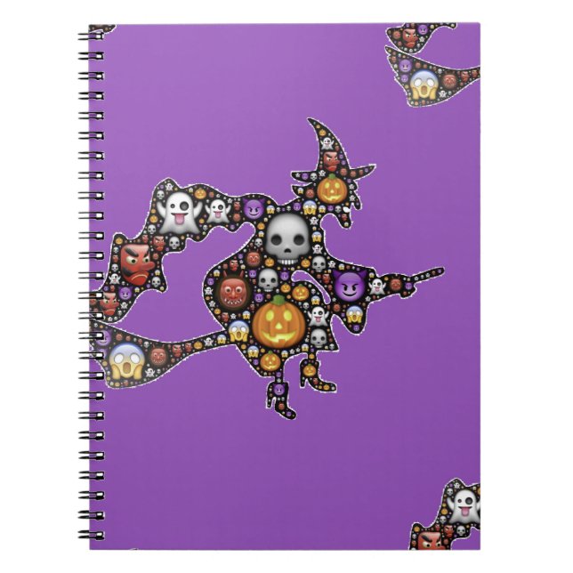 Caderno Espiral bruxa emoji (Frente)