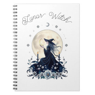 Caderno Espiral Bruxa Lunar Arte Celestial Personalizada