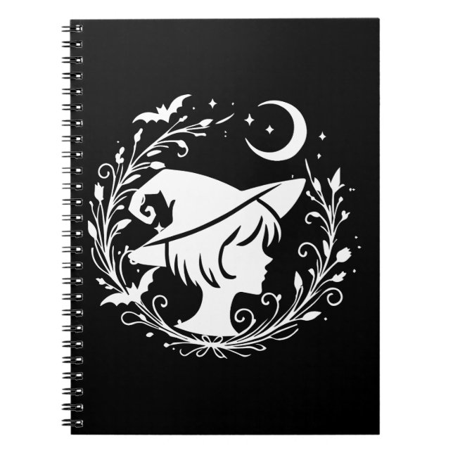 Caderno Espiral Bruxa Pixie Magia Wicca Feitiçaria Halloween (Frente)