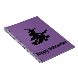 Caderno Espiral Bruxa Preta no Roxo - Feliz Halloween