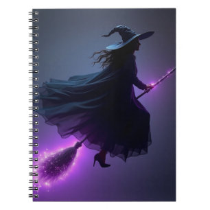 Caderno Espiral Bruxa Voadora Halloween