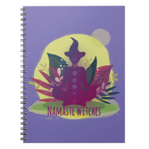 Caderno Espiral Bruxas do Halloween Yoga Namaste