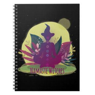 Caderno Espiral Bruxas do Halloween Yoga Namaste