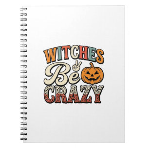 Caderno Espiral Bruxas São Loucas Camisa Vintage de Halloween Desi
