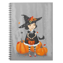 Caderno Espiral Bruxinha Bonita de Halloween