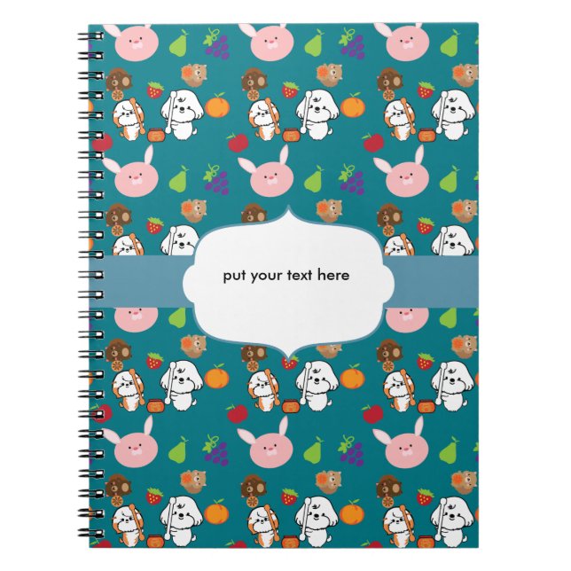 Caderno Espiral Bubble e seus padrões de amigos (Frente)