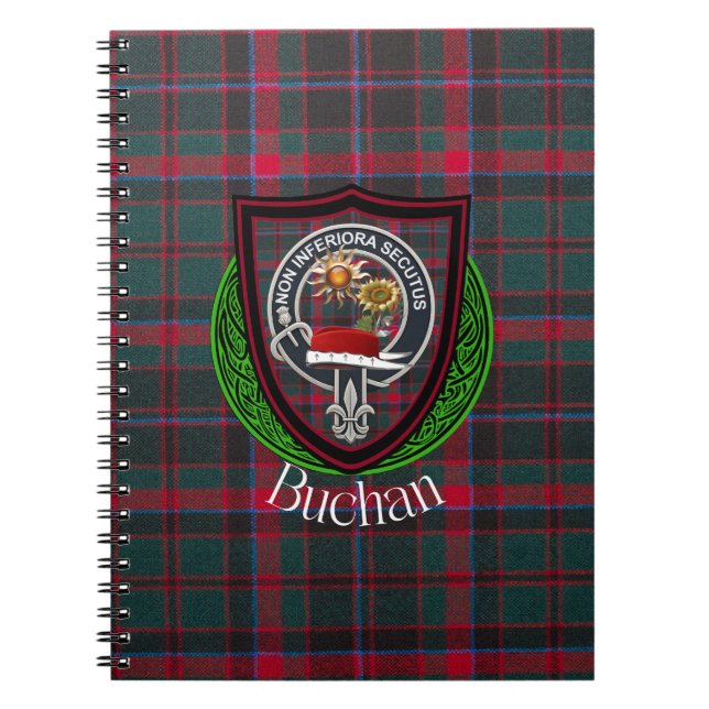 Caderno Espiral Buchan Scottish Clan Tartan & Crest (Frente)