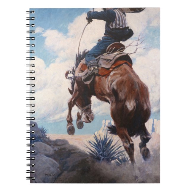 Caderno Espiral Bucking por Newell Convers Wyeth (Frente)