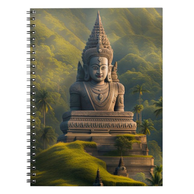 Caderno Espiral Buda da Montanha da Indonésia  (Frente)