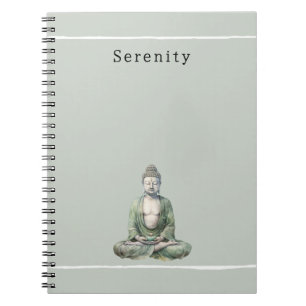 Caderno Espiral Buda Meditação Personalizado Verde Oliva 