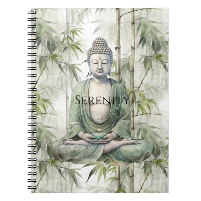 Caderno Espiral Buda Serenidade Bambu Verde (Frente)