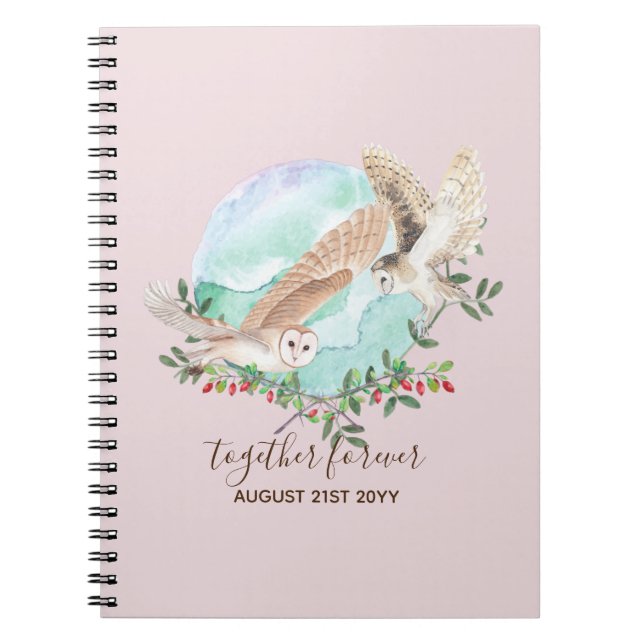 Caderno Espiral BUDGET Newlyweds Casamentos Personalizados OWLS (Frente)