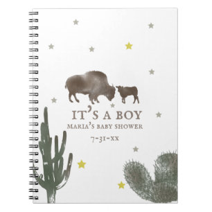 Caderno Espiral Buffalo Baby Shower Guest Book
