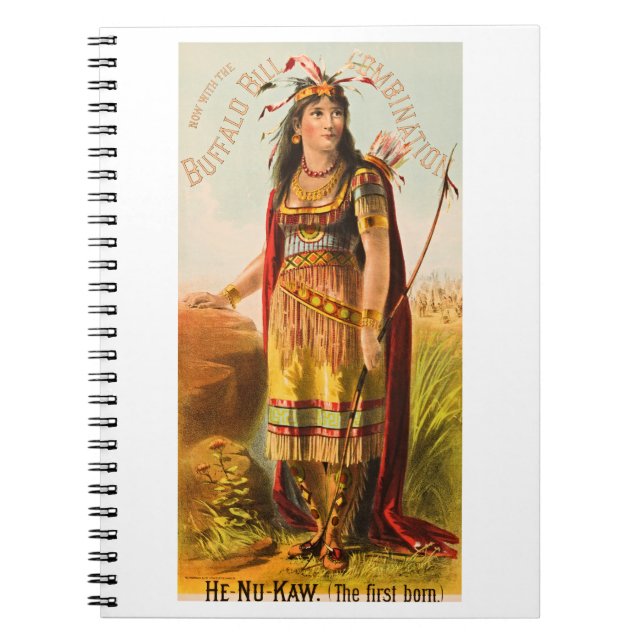 Caderno Espiral Buffalo Bill Handsomest Indian Maiden 1880 (Frente)