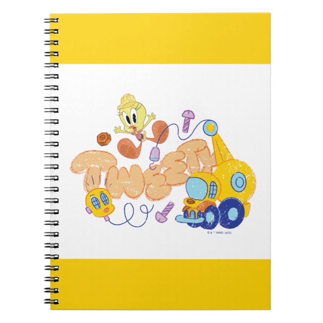 Caderno Espiral BUGS BUNNY BUILDERS™| Arte Esboçada do TWEETY™ (Frente)