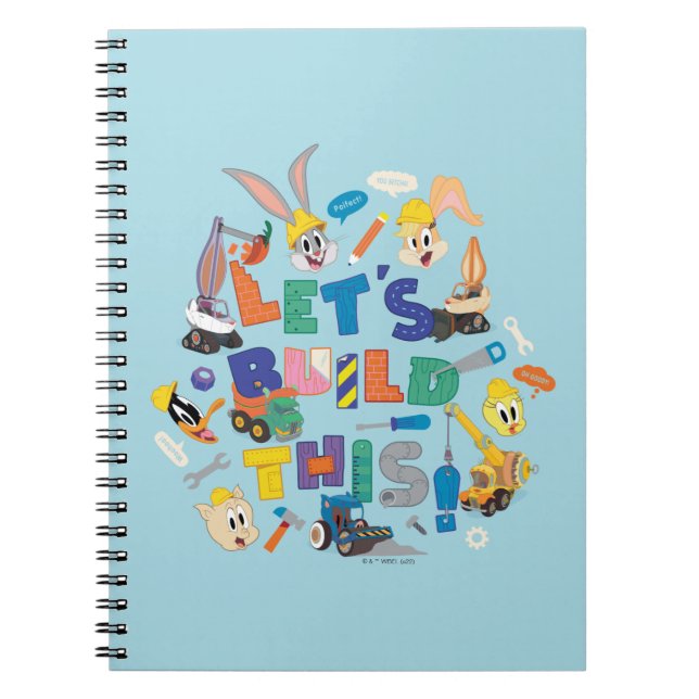 Caderno Espiral BUGS BUNNY BUILDERS™| Colagem "Vamos Construir Ist (Frente)