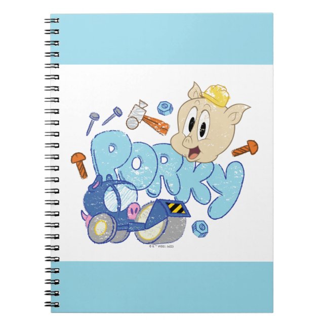 Caderno Espiral BUGS BUNNY BUILDERS™| Desenho do Porky (Frente)