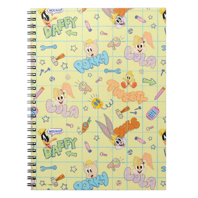 Caderno Espiral BUGS BUNNY BUILDERS™| Padrão de Desenho de Persona (Frente)