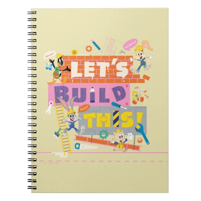 Caderno Espiral BUGS BUNNY BUILDERS™| "Vamos Construir Isso" Obra (Frente)