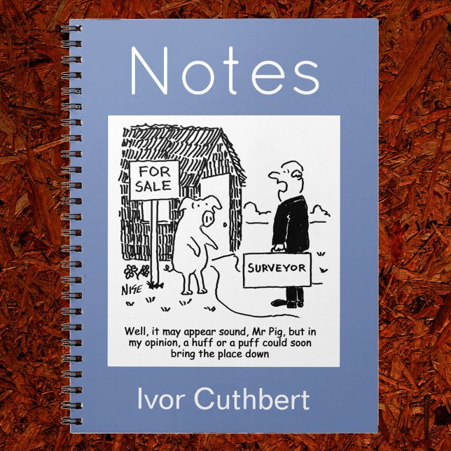 Caderno Espiral Building Surveyor olha para a casa do Sr. Pig (Criador carregado)
