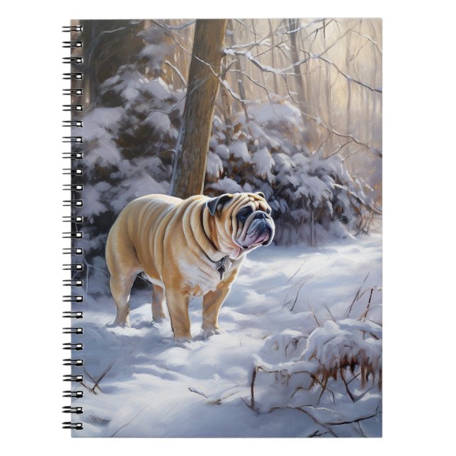 Caderno Espiral Buldogue Deixe-O Neve Bruto (Frente)